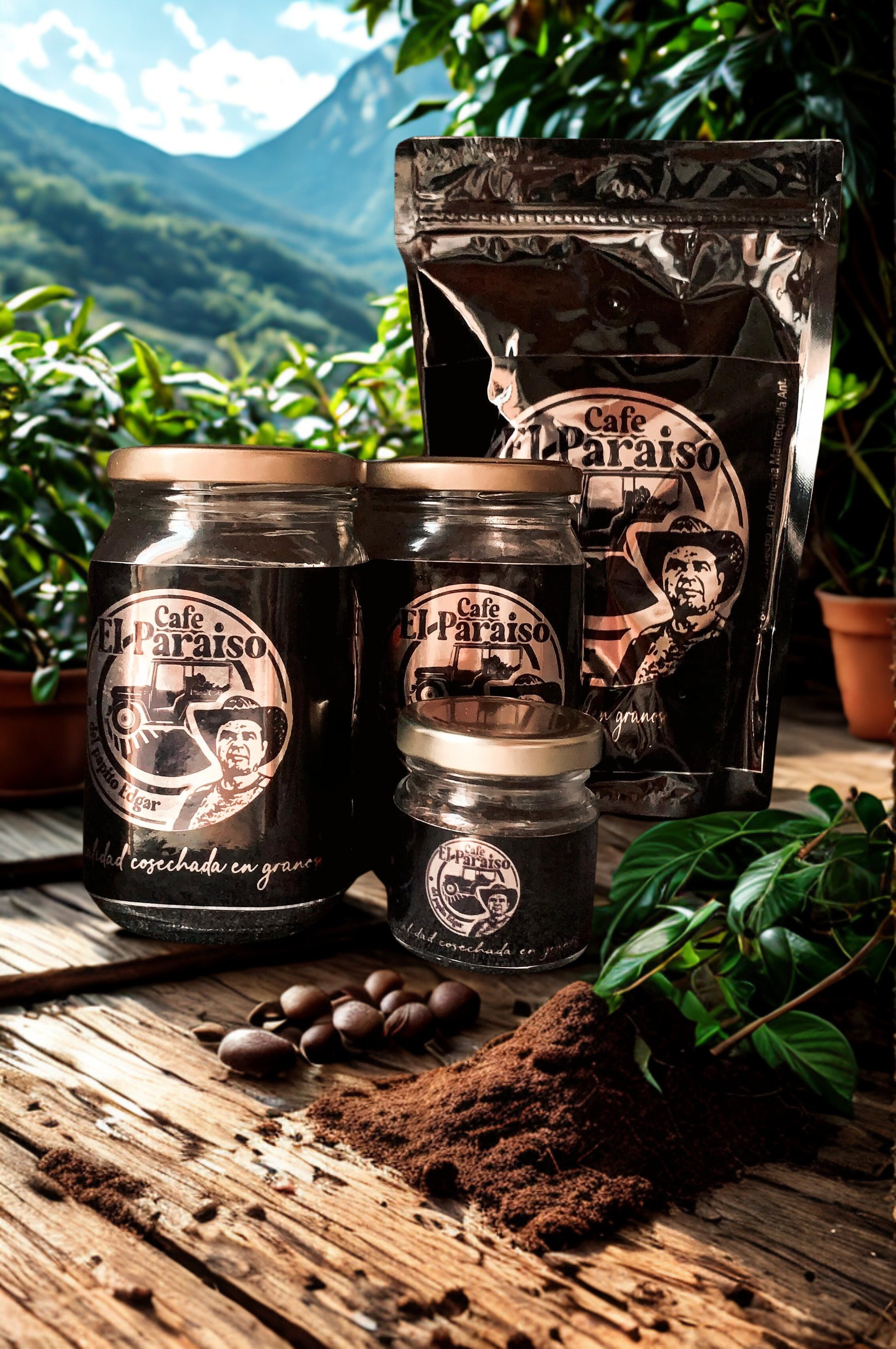 Frascos de vidrio Café granulado artesanal